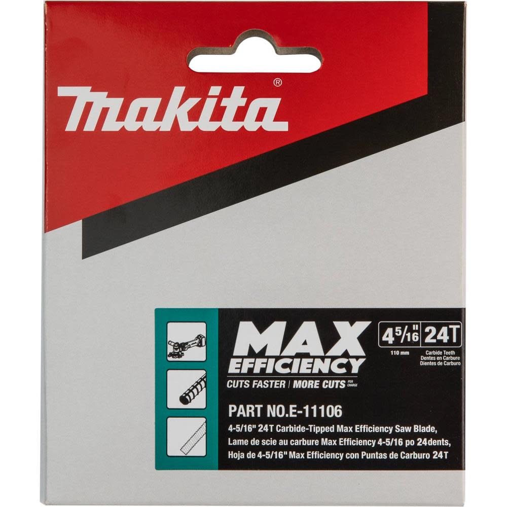 Makita Cutter Blade 4 5/16″ 24T Max Efficiency CERMET Tipped Rebar and Steel Rods - Ascmtools