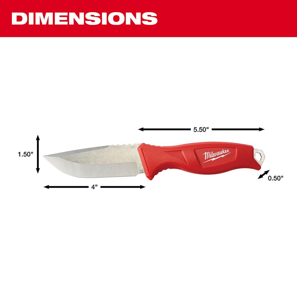 Milwaukee Tradesman Fixed Blade Knife - Ascmtools