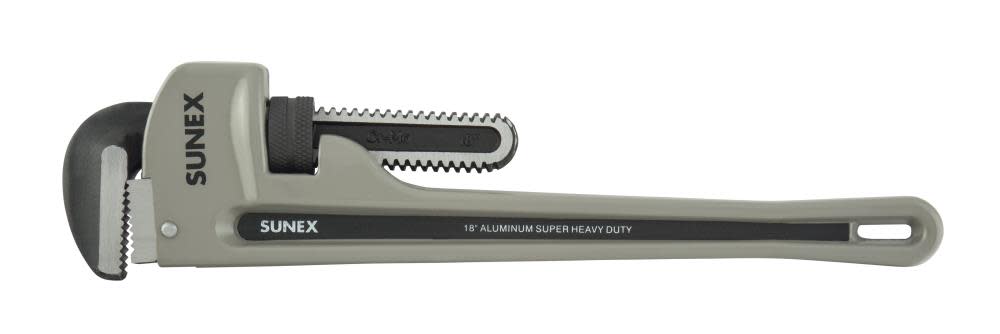 Sunex 18 In. Aluminum Super Heavy Duty Pipe Wrench Phosphates Jaws - Ascmtools