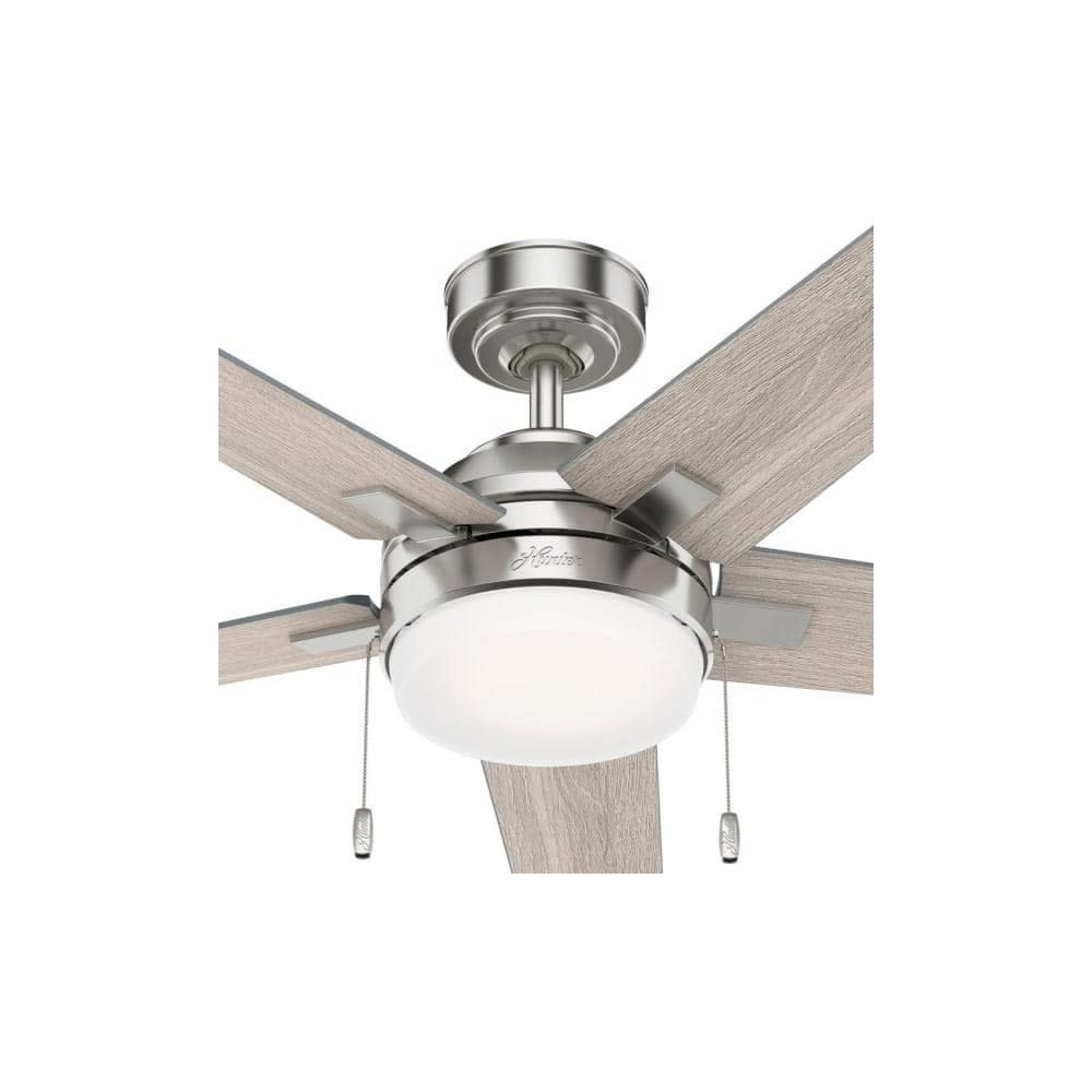 Hunter Fan Barlett Ceiling Fan 52″ Brushed Nickel Light Gray Oak - Ascmtools
