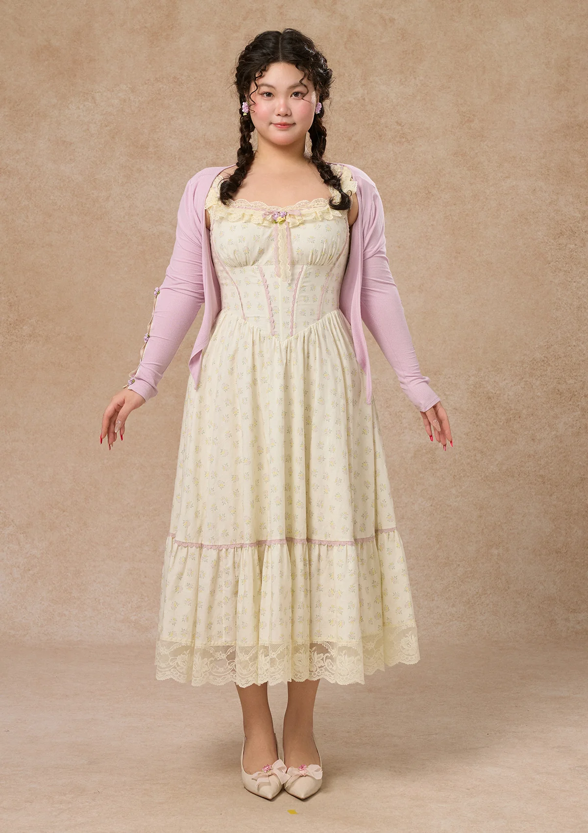 Curve&Plus Cream Clove Cardigan - Ascmtools