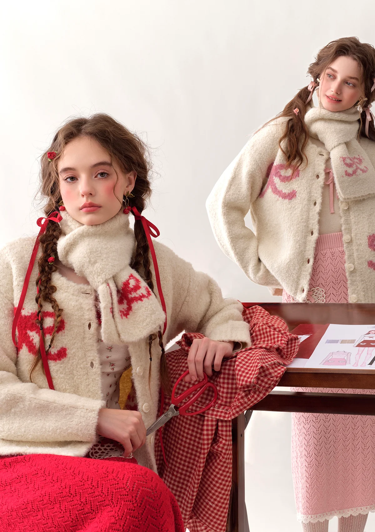 Strawberry Young Sister Knit Cardigan - Ascmtools